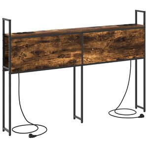 vidaXL Headboard de Rangement avec Station de Charge Chêne fumé