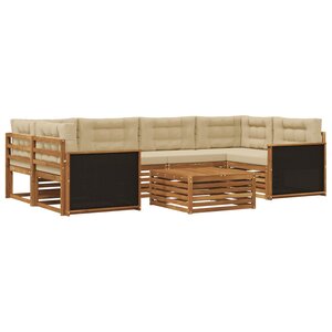 vidaXL Ensemble de canapés d'extérieur 7 Pièces Naturel et Beige