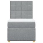 vidaXL Sommier à lattes de lit avec matelas Gris clair 100x200cm Tissu
