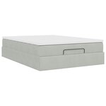 vidaXL Cadre de lit ottoman et matelas gris clair 140x190 velours