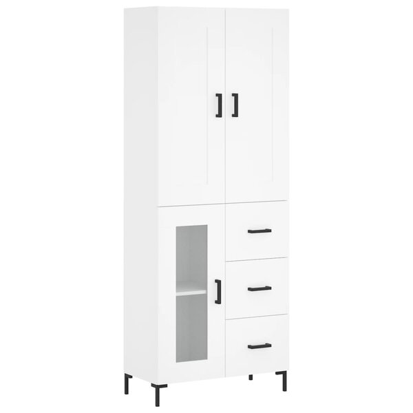 vidaXL Buffet haut Blanc 69 5x34x180 cm Bois d'ingénierie