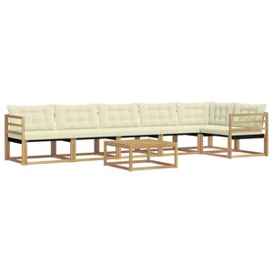 vidaXL Ensemble de canapés d'extérieur 7 pc Blanc et crème