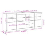 vidaXL Buffet avec lumières LED noir 164x37x67 cm