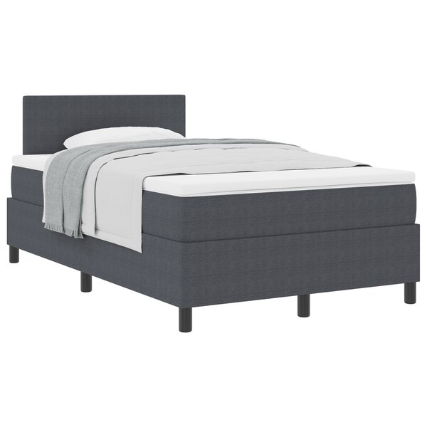 vidaXL Lit Box Spring avec matelas gris foncé 120x200 cm tissu en velours côtelé