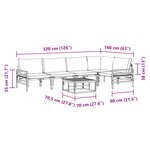 vidaXL Ensemble de canapé de jardin 6 Pièces Anthracite Acier