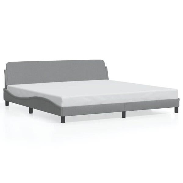 vidaXL Cadre de lit sans matelas gris clair 200x200 cm tissu