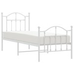 vidaXL Cadre de lit métal avec tête de lit/pied de lit blanc 75x190 cm