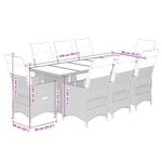 vidaXL Ensemble de bistro de jardin 9 Pièces coussins noir poly rotin
