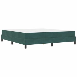 vidaXL Lit à ressorts avec matelas Vert foncé 180 x 220 cm tissu