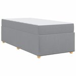 vidaXL Cadre de lit avec matelas Gris clair 100 x 200 cm tissu