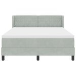 Lit Box Spring vidaXL avec Matelas Gris clair 160x200 cm Velours