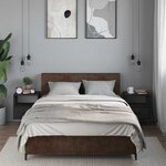 vidaXL Tables de chevet murales 2 Pièces noir 40x31x39 5 cm