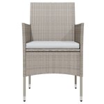 vidaXL Ensemble à manger de jardin coussins 5 Pièces Beige/noir