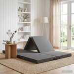 vidaXL Canapé-lit pliable 140 x 67 x 15 cm Gris clair