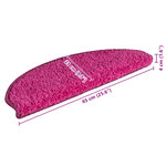 vidaXL Tapis de marches d'escalier 15 Pièces Rose 65x21x4 cm