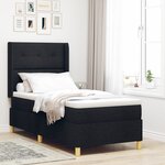 Lit Box Spring vidaXL avec Matelas Noir 100x200 cm en Tissu