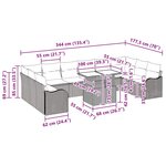 Ensemble de canapé de jardin de 11 pièces avec coussins en rotin poly noir vidaXL