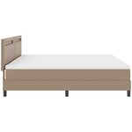 vidaXL Cadre de lit avec matelas Cappuccino 200 x 200 cm Faux cuir