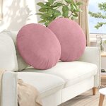 vidaXL Coussins de siège 2 Pièces Rose Ø 40 x 13 cm Velours