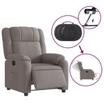 vidaXL Fauteuil inclinable électrique Taupe Tissu