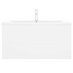 vidaXL Armoire d'évier avec lavabo intégré blanc bois d'ingénierie