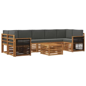 vidaXL Ensemble de canapés d'extérieur 8 Pièces Naturel et Anthracite