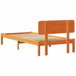 vidaXL Cadre de lit avec tête de lit marron ciré 90x200 cm en bois de pin massif