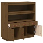 vidaXL Buffet haut Marron miel 100x40x108 5 cm Bois massif de pin
