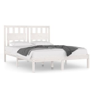 vidaXL Cadre de lit sans matelas blanc bois massif 200x200 cm