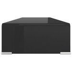 vidaXL Meuble TV/support pour moniteur 90x30x13 cm verre noir