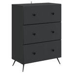 vidaXL Armoire à tiroirs Noir 66 x 34 5 x 90 cm Bois d'ingénierie