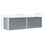vidaXL Lit surélevé de jardin Acier galvanisé 160x40x45 cm Gris