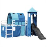 vidaXL Lit mezzanine enfants avec tour bleu 90x200 cm bois pin massif