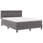vidaXL Lit à ressorts avec matelas gris - 140x200 cm  simili cuir