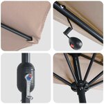 vidaXL Parasol de jardin Taupe 294 x 150 x 223 cm tissu