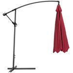 Tectake Parasol 350 cm avec housse de protection - rouge