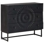 vidaXL Armoire à tiroirs avec tiroir Noir 75 x 30 x 65 cm