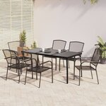 vidaXL Ensemble à manger de jardin 7 Pièces anthracite acier