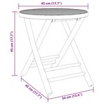 vidaXL Table de jardin pliable Ø45x45 cm bambou