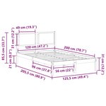 vidaXL Cadre de lit avec tête de lit Taupe 120 x 200 cm Pin massif