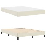 vidaXL Cadre de lit avec matelas Crème 140 x 190 cm tissu
