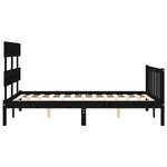 vidaXL Cadre de lit avec tête de lit noir 140x190 cm bois massif