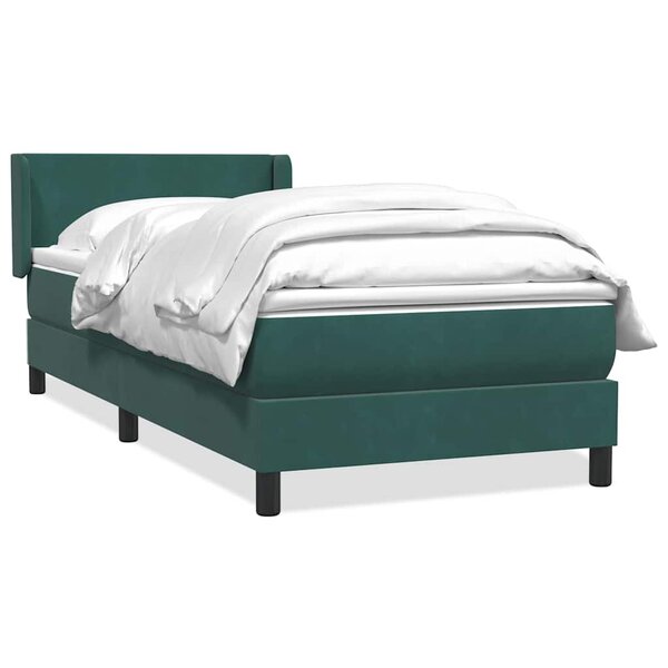 vidaXL Sommier à lattes de lit et matelas vert foncé 80x220 cm velours