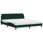 vidaXL Lit avec matelas Dover vert foncé 180x200 cm velours