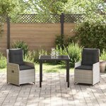 vidaXL Ensemble de salle à manger pour jardin 3 Pièces Gris clair