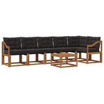 vidaXL Ensemble de canapés d'extérieur 7 pc Naturel et Noir