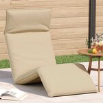 vidaXL Chaise longue pliante beige 175x54x8 5 cm tissu oxford