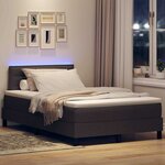 vidaXL Lit à ressorts avec matelas Marron foncé 120 x 190 cm tissu