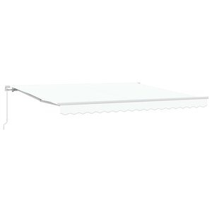 vidaXL Auvent Rétractable Blanc 400 × 300 cm Polyester et Aluminium