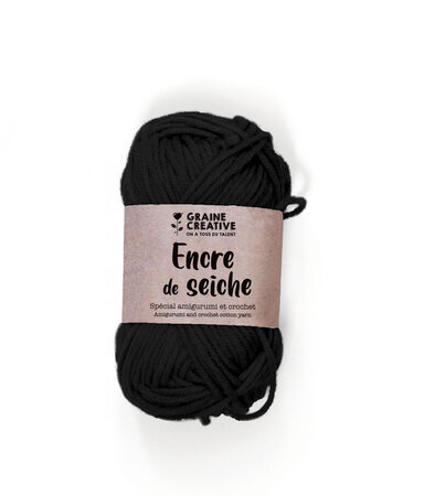 Fil de coton Amigurumi Noir Encre de sèche